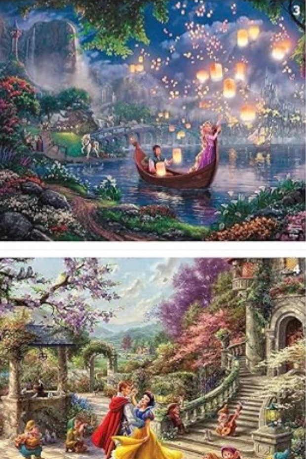 Gift the magical experience of puzzle building with the 4 in 1 Multipack - Disney - Thomas Kinkade - (4) 500 Piece Jigsaw Puzzles! 