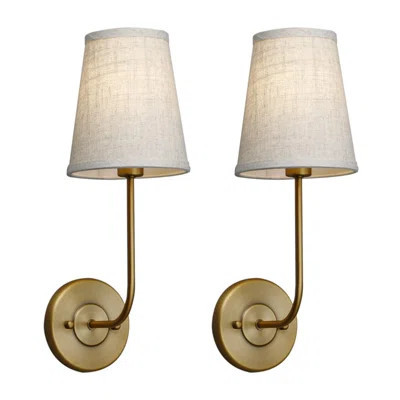 2-light Linen Fabric Shade Wall Sconce | Wayfair North America