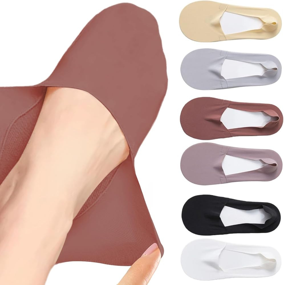Thin No Show Socks Womens, Low Socks Non Slip Flat Boat Cut Thin Lightweight Sock Ice Silk Surfac... | Amazon (US)