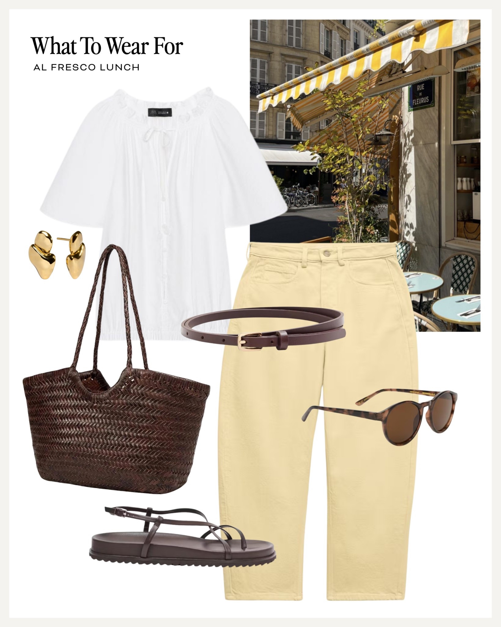 Al fresco lunch 🍝 

Yellow jeans, hush fashion, white blouse, straw tote, sandals, spring summer

#LTKspring #LTKsummer