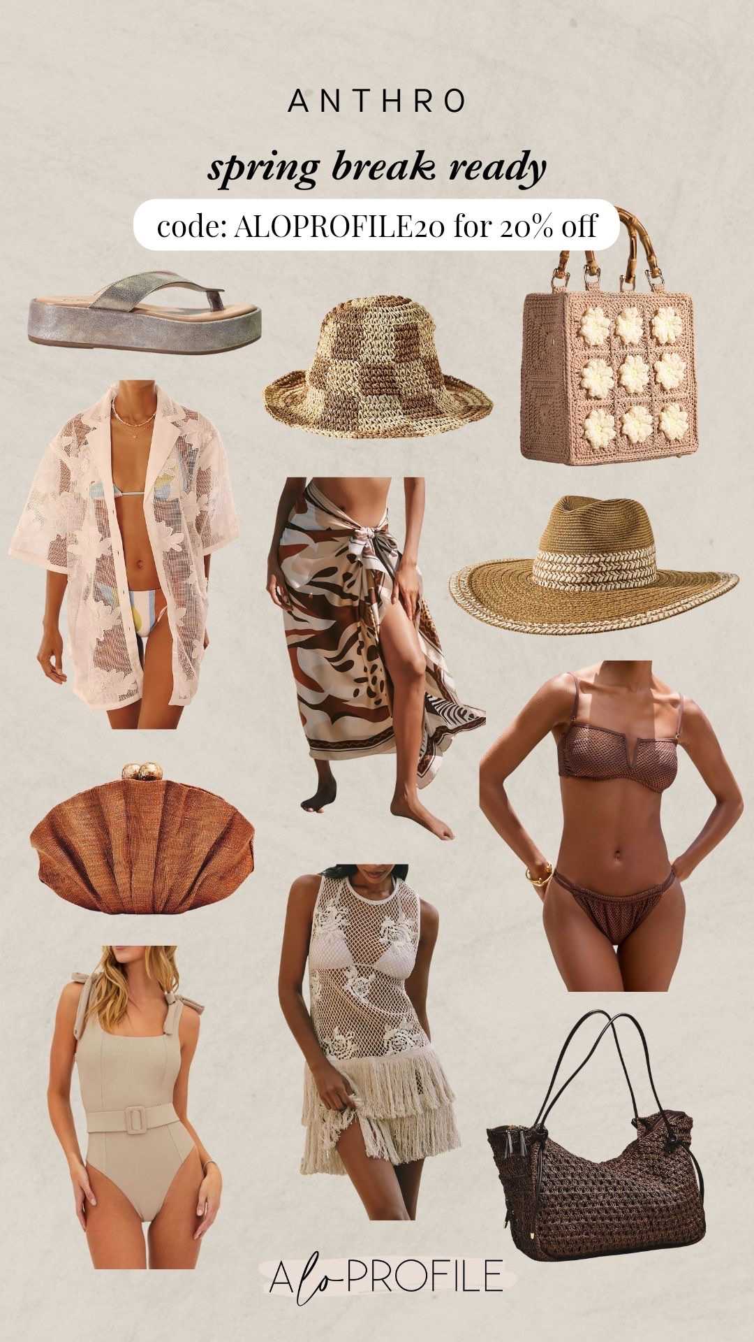 Spring Break Outfits via Anthro // spring style, spring outfits, vacay outfit, vacation outfits, spring break outfit inspo, swimwear, coverup, beachwear, resort wear,  beach essentials