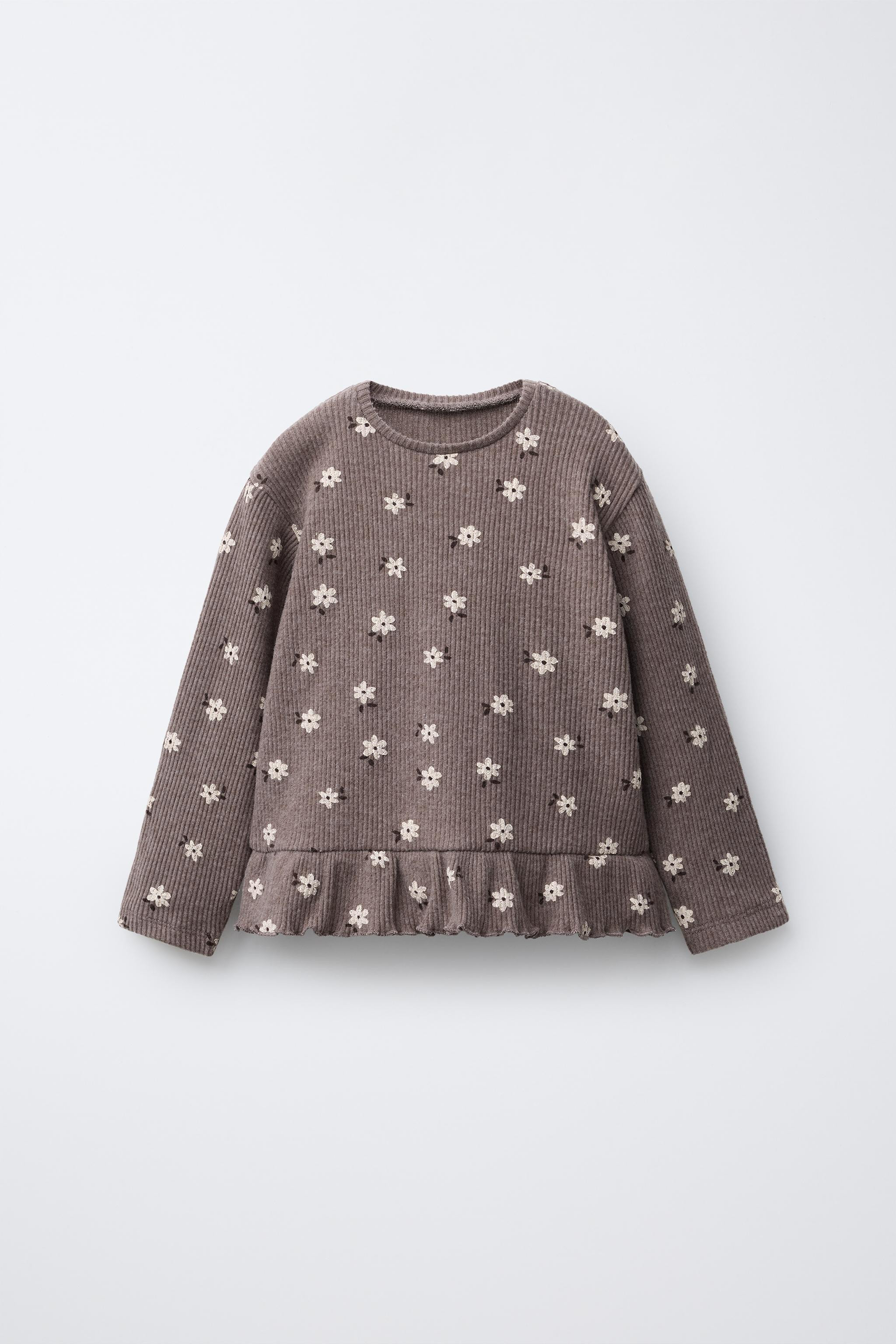 SOFT PRINTED RUFFLE T-SHIRT | Zara US