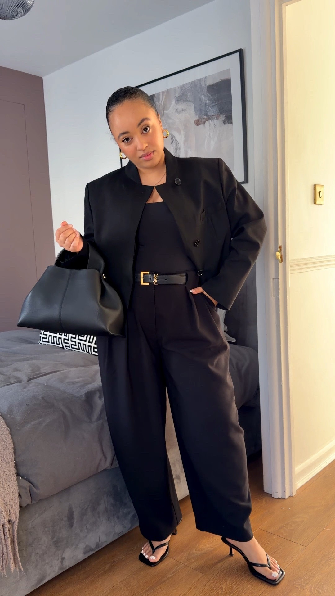 A classic look for me - love wearing black all year round!

These trousers I’m wearing on repeat, so comfy and love that they come in different leg lengths. I’m wearing a petite 14.
Trouser link image is for the green colour way but click through as it will take you to the black 

#LTKworkwear #LTKuk #LTKspring
