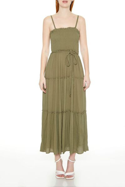 Tiered Tie-Front Cami Maxi Dress | Forever 21