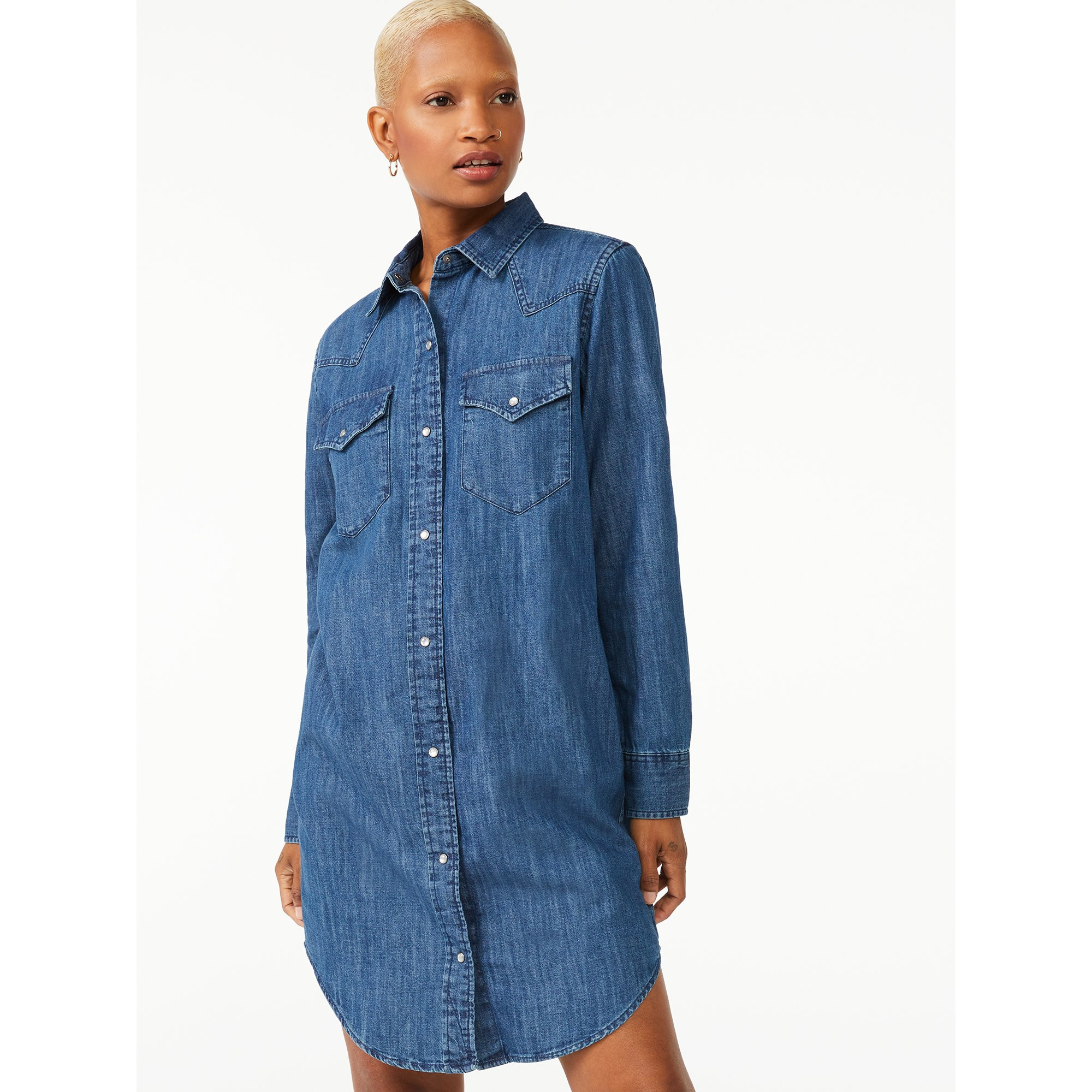 Free Assembly - Free Assembly Women's Western Shirtdress - Walmart.com | Walmart (US)