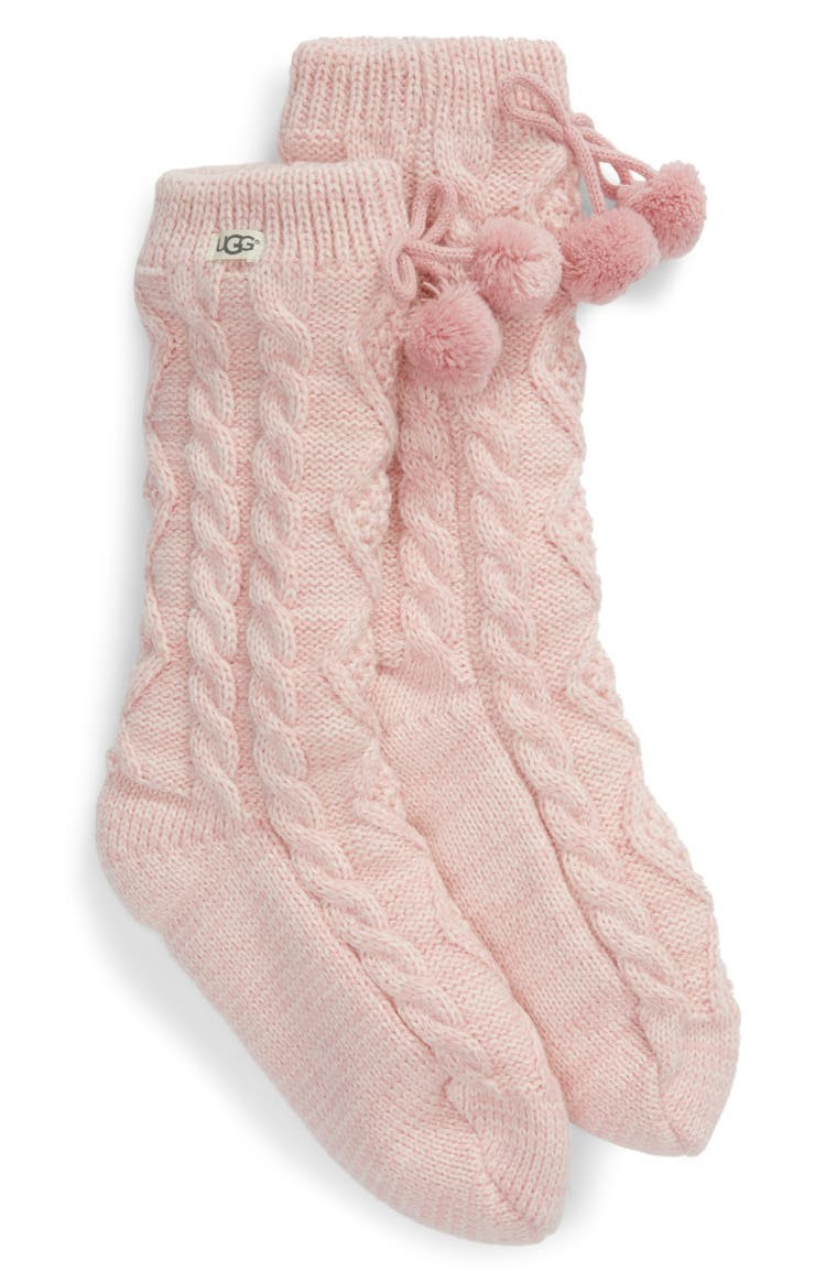 Pompom Fleece Lined Socks | Nordstrom