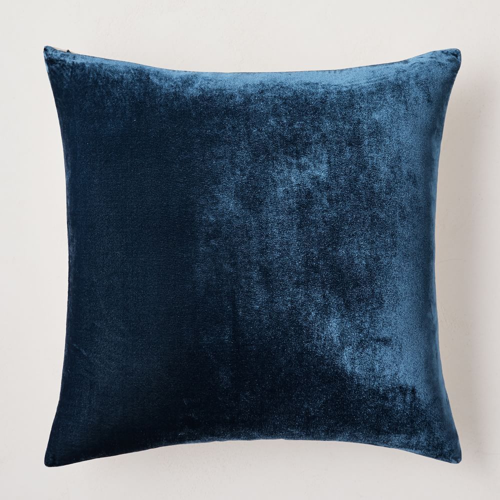 Lush Velvet Pillow Cover, 20&amp;quot;x20&amp;quot;, Regal Blue | West Elm (US)