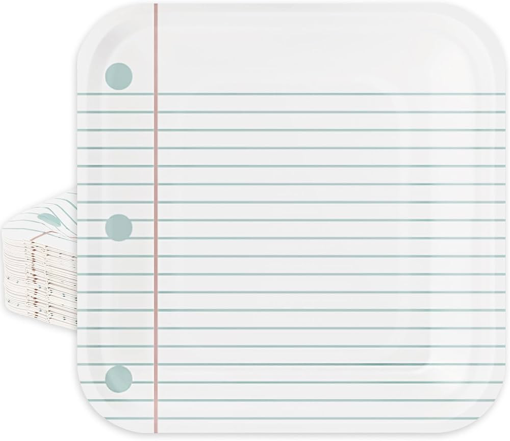 Whaline 40Pcs Back to School Notebook Paper Plates First Day of School Disposable Plates Preschoo... | Amazon (US)