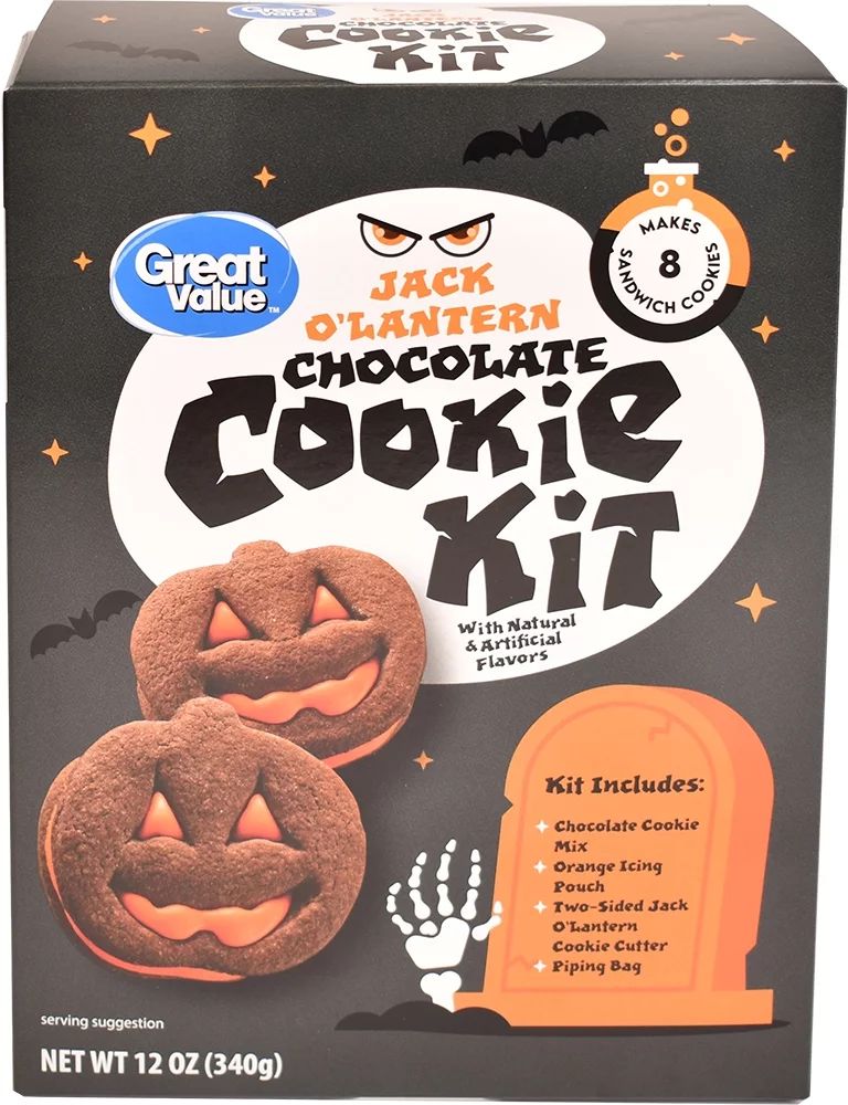 Great Value Chocolate Jack O' Lantern Cookie Kit - Walmart.com | Walmart (US)