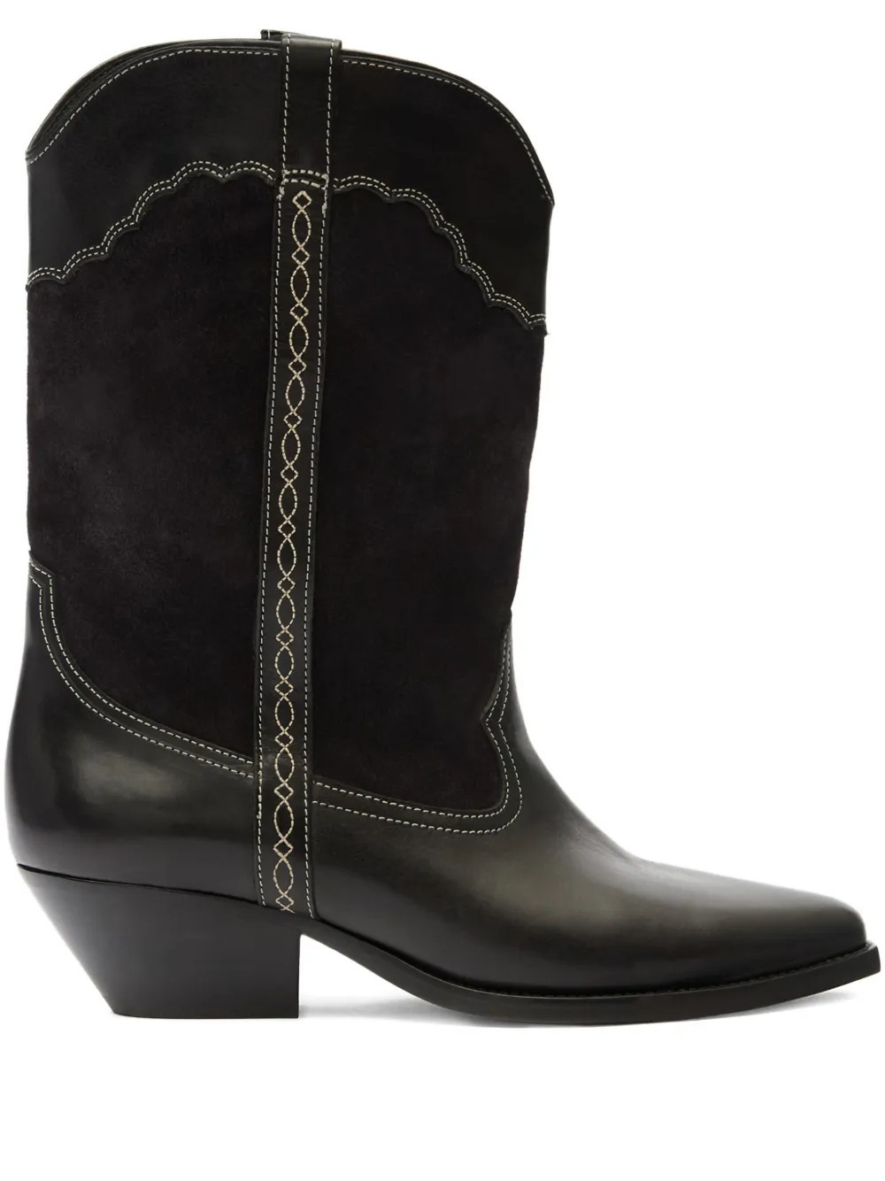 ISABEL MARANT x Duerto suede panel stitching boots - Black | Farfetch Global