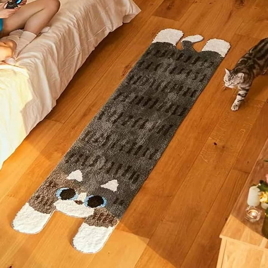 Haukea Cool Rugs for Bedroom Aesthetic Cute Cat Bath Mat Runner Rug Unique Funky Tufted Rugs Funn... | Amazon (US)