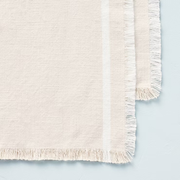 Color Block Woven Table Runner Beige/Cream - Hearth & Hand™ with Magnolia | Target