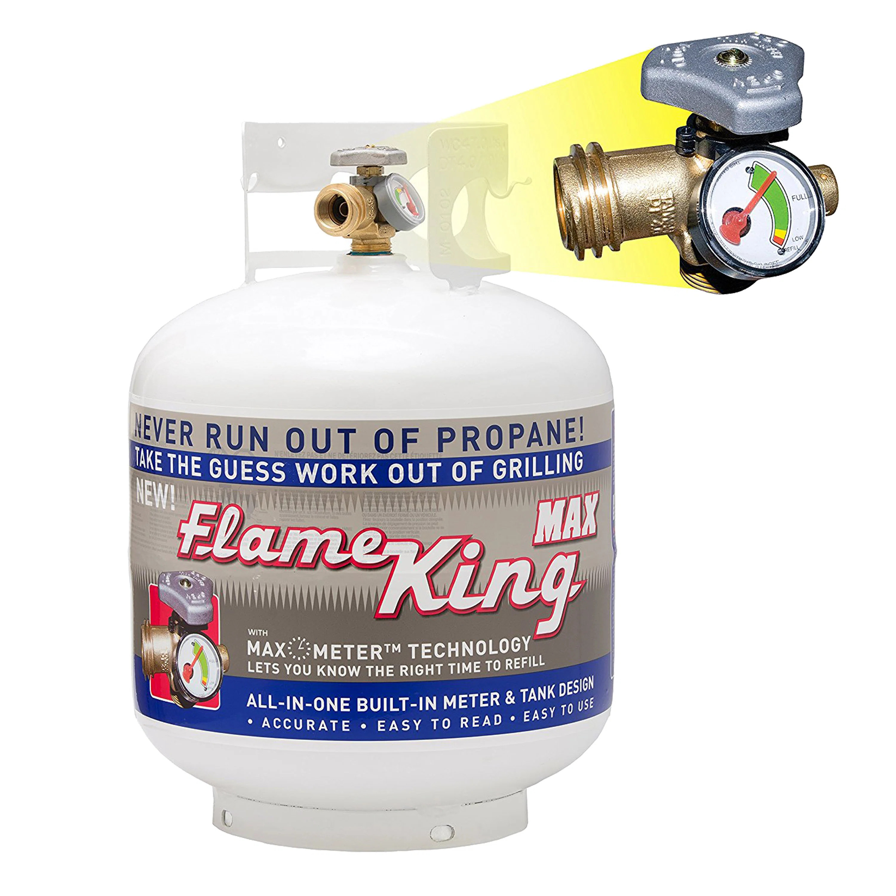 Flame King 20LB EMPTY Steel Propane Tank LP Cylinder,  OPD Valve & Built-in Gauge for Grills & BB... | Wayfair North America