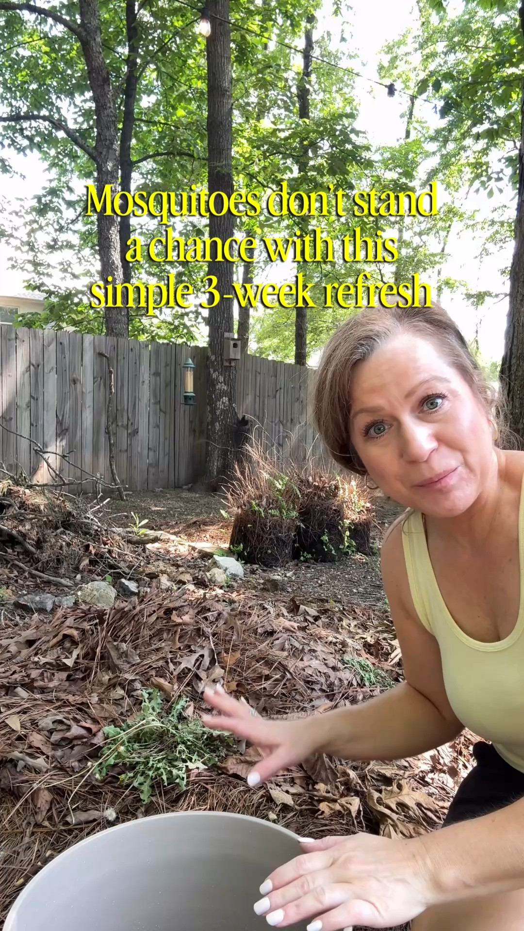 My mosquito dunk buckets get a quick refresh every 3 weeks.

I pour out part of the old water, refill them about two-thirds full with fresh water, add a handful of leaves or weeds, and drop in a new half mosquito dunk.

It takes just a minute and helps keep the buckets working all summer long to keep the mosquitoes away🦟☀️

How they work: Mosquito dunks contain Bti, a naturally occurring bacterium that targets mosquito larvae in standing water. It’s safe for pollinators, pets, wildlife, and people (when used as directed)🦟🐝🐶💧

* I used lids with large holes drilled in them to allow the mosquitoes in but keep other wildlife, pets and people.
.
Have you tried mosquito dunk buckets in your yard yet?
.
.
mosquito dunk bucket, mosquito control, backyard tips, summer backyard, mosquito prevention, outdoor living, yard maintenance, mosquito larvae, bucket hack, summer home tips, backyard ideas, outdoor entertaining, DIY mosquito control, garden tips, Alabama summer, backyard solutions, pest control, family backyard, simple home hacks, summer routine
#BackyardTips #MosquitoControl #SummerLiving

#LTKdayinmylife #LTKSeasonal #LTKHome