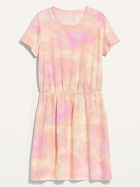 Waist-Defined Short-Sleeved Tie-Dye Mini T-Shirt Dress for Women | Old Navy (US)