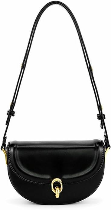 Women Saddle Shoulder Bag Vegan Leather Underarm Handbag Trendy Leather Crossbody Bag Retro Satch... | Amazon (US)