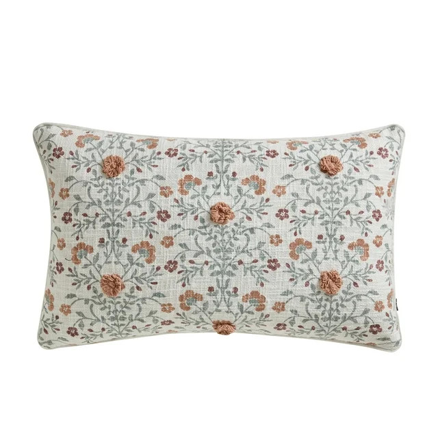 My Texas House 14" x 24" Fara Multicolor Floral Oblong Cotton Decorative Pillow | Walmart (US)