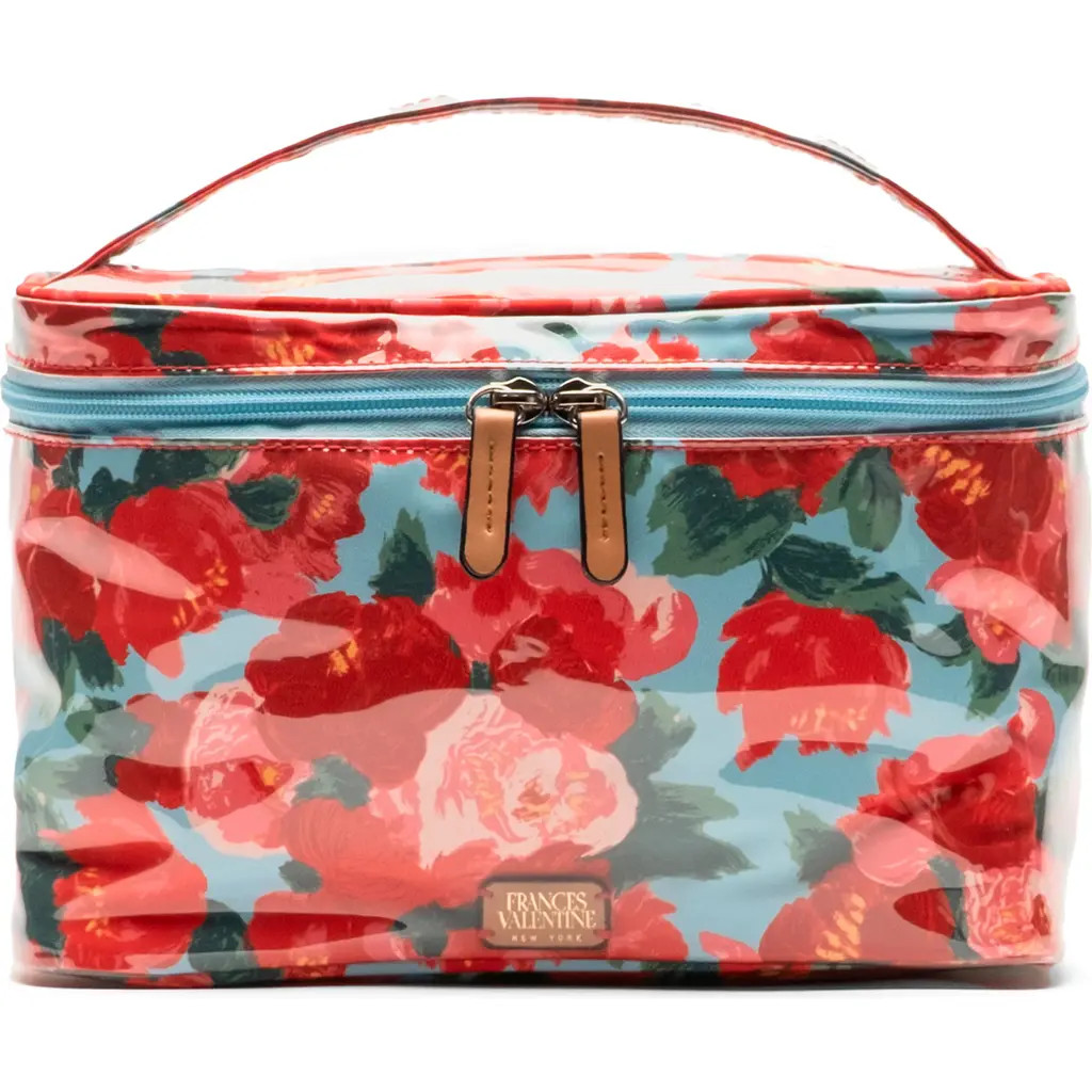Frances Valentine Cosmetics Train Case in Red/Light Blue at Nordstrom | Nordstrom
