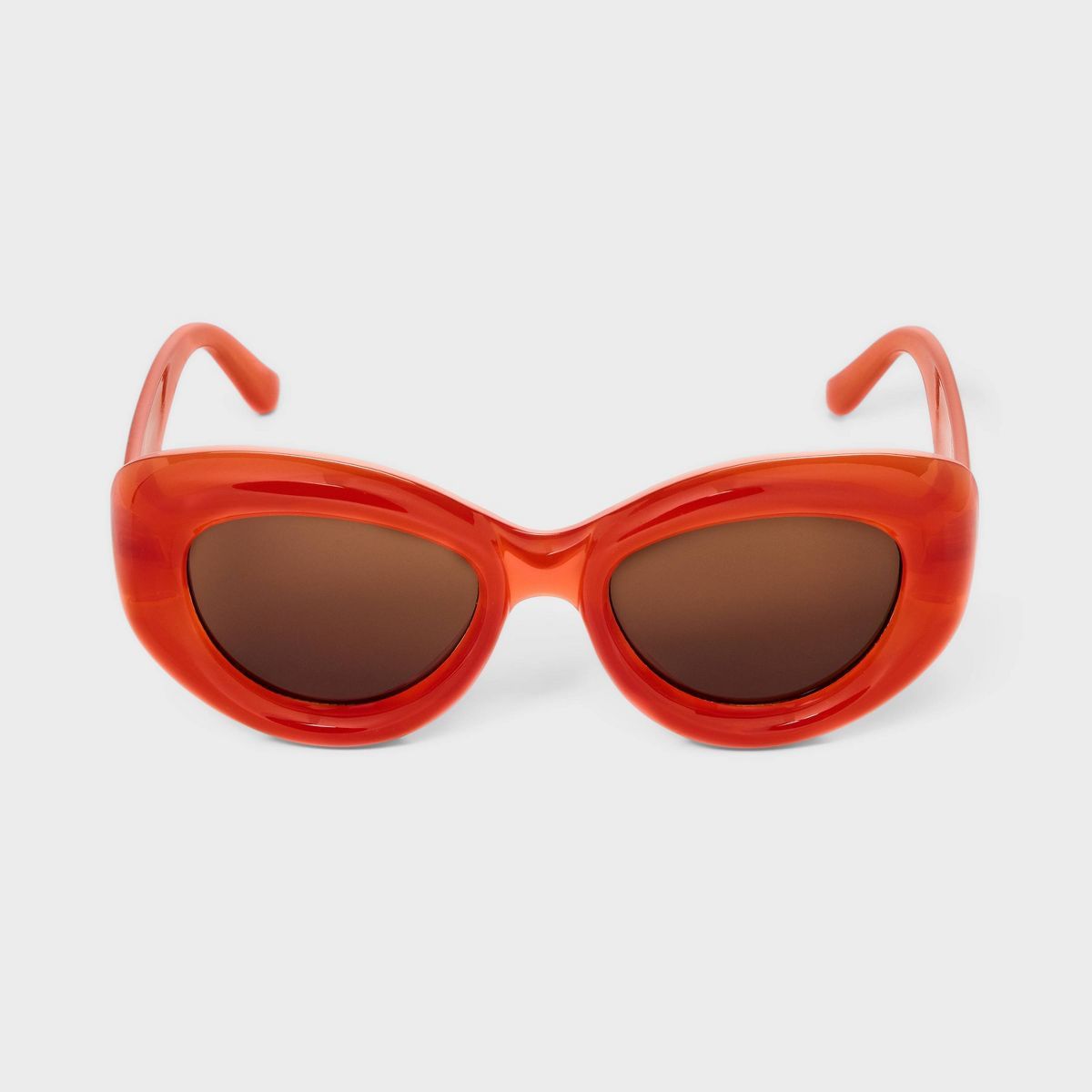 Women's Bubble Round Cateye Sunglasses - A New Day™ Orange | Target