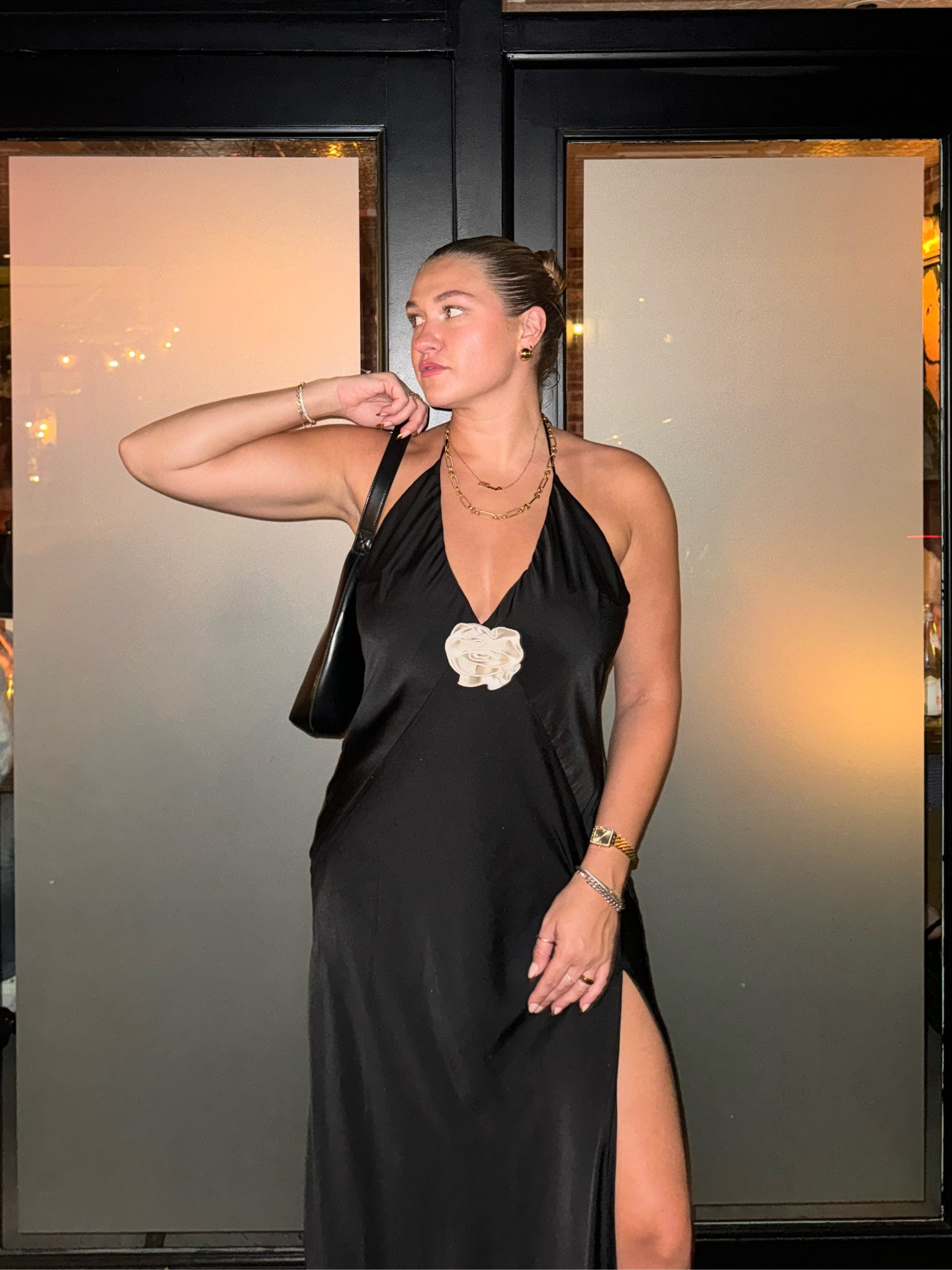 The ultimate date night dress is here 🌹 This sexy silk black dress, featuring a stunning flower rosette on the bust, is everything. Paired with elegant jewelry and slicked-back hair, it’s giving timeless sophistication with a sultry twist. Whether it’s dinner, drinks, or a special night out, this look is guaranteed to turn heads. Effortless, chic, and undeniably romantic. #DateNightOutfit #BlackSilkDress #RosetteDetail #ElegantStyle #FallFashion #ChicAndSexy #DateNightVibes #TimelessElegance #LTKDateNight #FallTrends 

#LTKSeasonal #LTKMidsize #LTKStyleTip