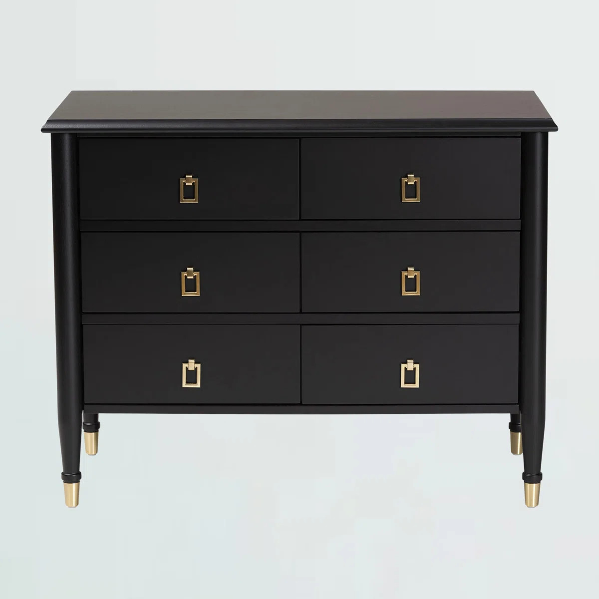 Ayu Black Wood Chest with Drawers - 6-Drawer Modern Transitional Bedroom Storage Unit | Wayfair North America