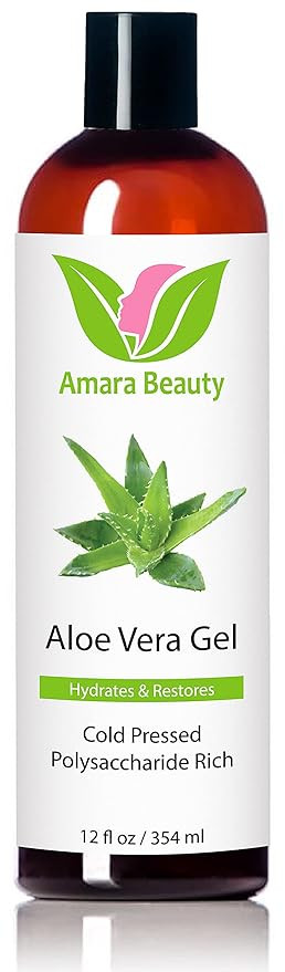 Aloe Vera Gel from Organic Cold Pressed Aloe for Face, Body, and Hair, 12 fl. oz. | Amazon (US)