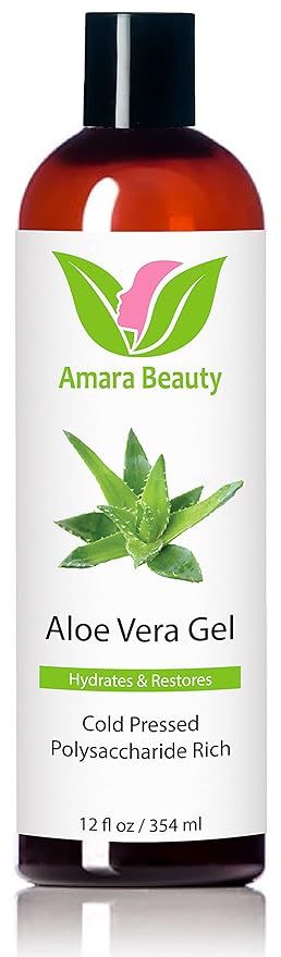 Aloe Vera Gel from Organic Cold Pressed Aloe for Face, Body, and Hair, 12 fl. oz. | Amazon (US)