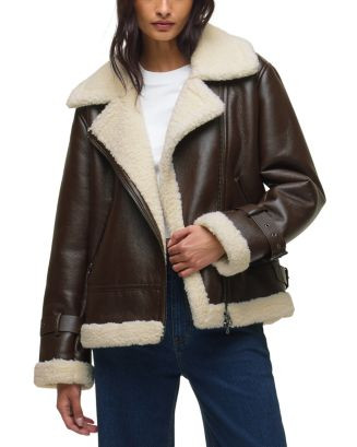 Faux Leather Sherpa Jacket | Bloomingdale's (US)