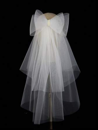 1pc Women Bow & Faux Pearl Decor Elegant Bridal Veil For Wedding Party | SHEIN
