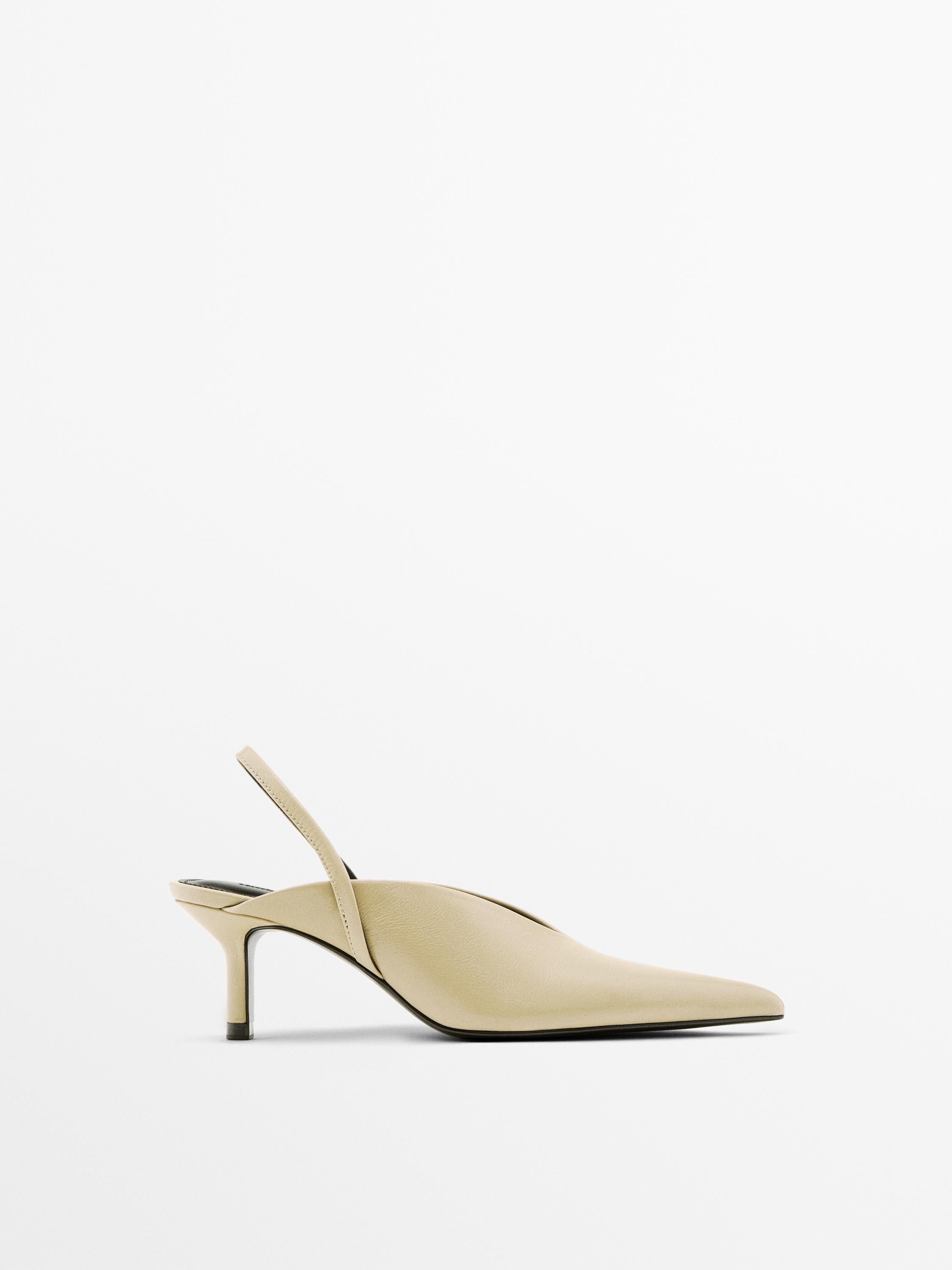 High-heel slingback shoes | Massimo Dutti US