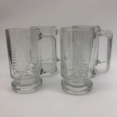 Indiana Glass Christmas Tree Irish Coffee Handled Mug x 4  | eBay | eBay US