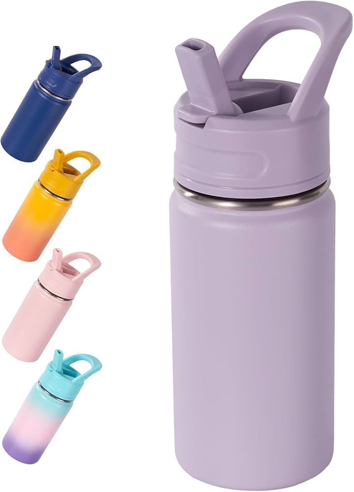 12oz Kids Water Bottle for School, Toddler Water Bottles with Straws, Insulated Water Bottle for ... | Amazon (US)