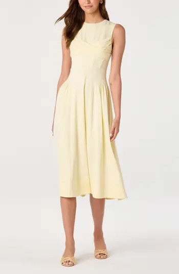 Seraphina Pleated Twist Corset Midi Dress | Nordstrom