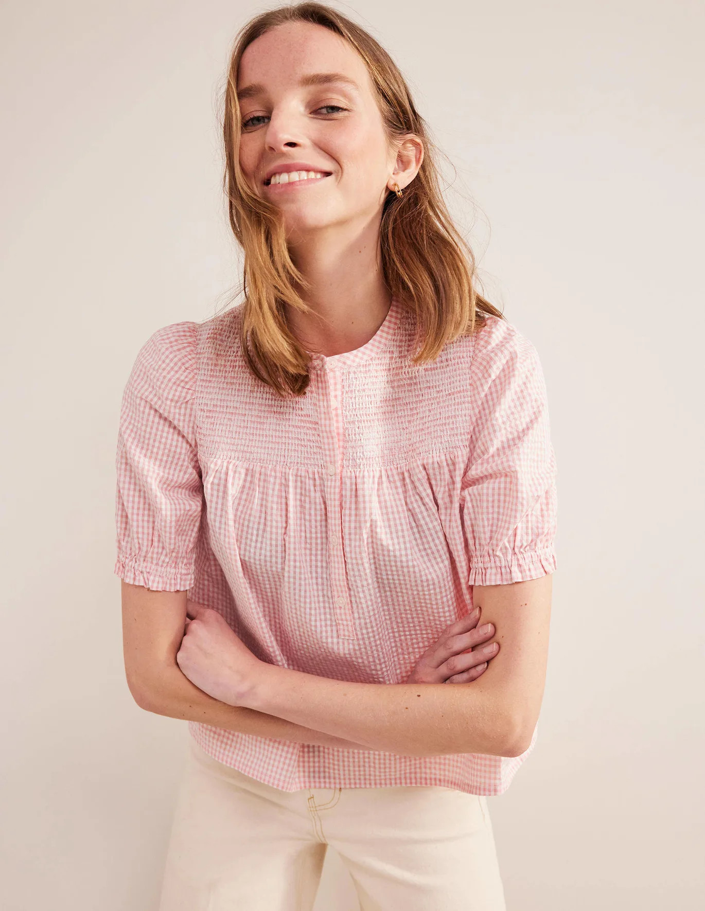 Puff Sleeve Seersucker Popover | Boden (US)