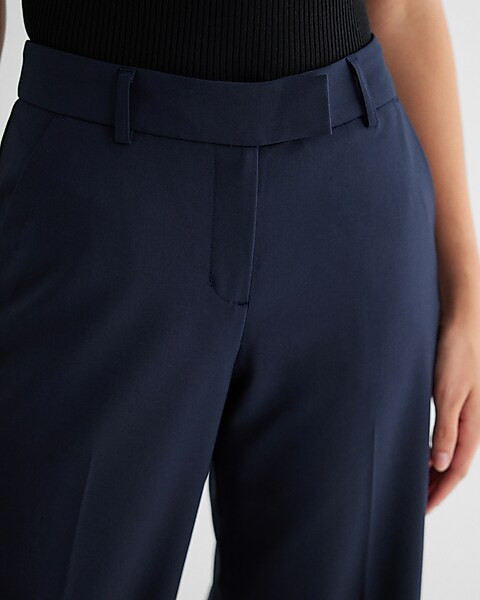 Editor Mid Rise Wool-Blend Relaxed Trouser Pant | Express