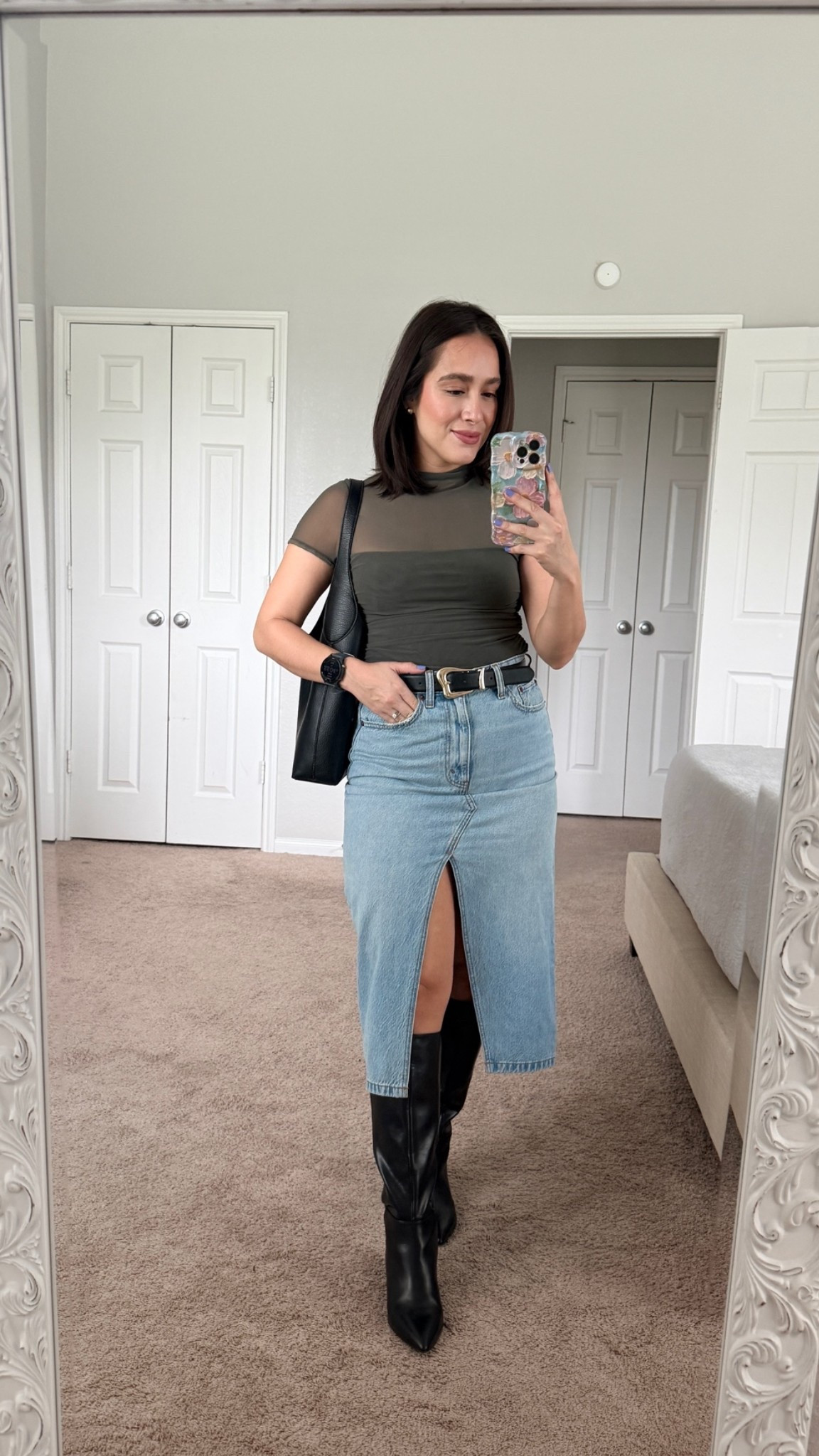 Top is a bodysuit size medium. Denim skirt is an oldie from Abercrombie and boots are dolce vita-currently on sale ✨

#LTKootd #LTKPetite