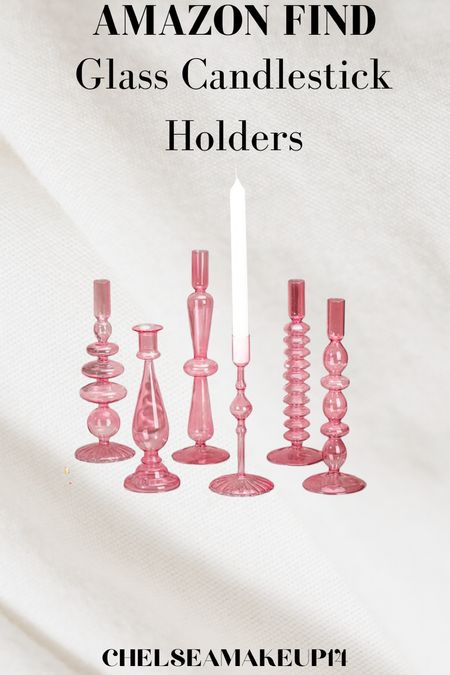 Amazon Find // Pink Glass Candlestick Holders 

#LTKhome