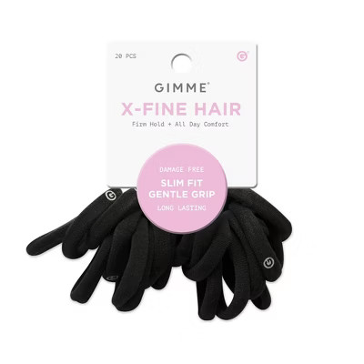 Gimme Beauty Extra Fine Braid Ends Hair Tie Bands - Black - 20ct | Target