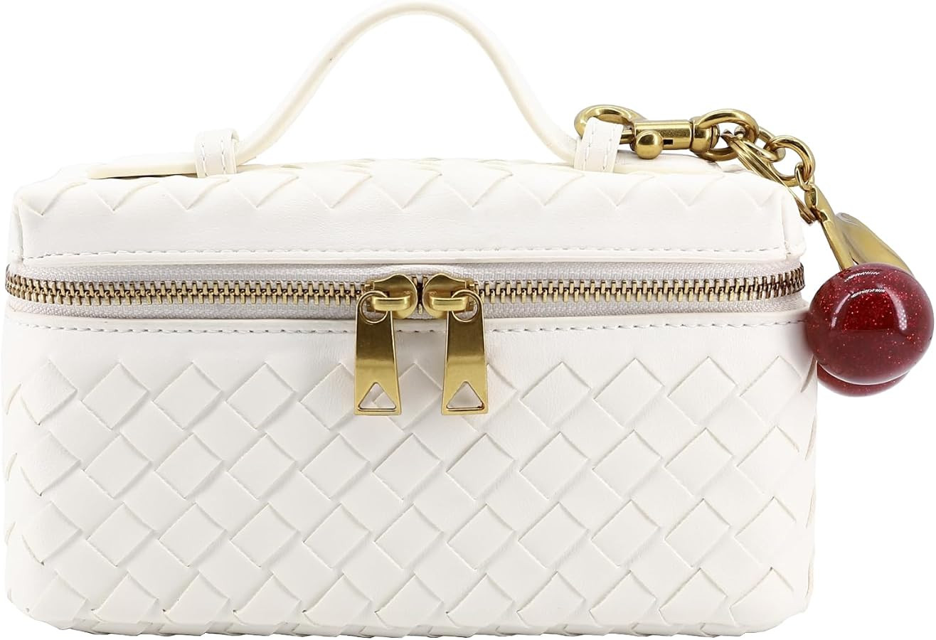 Small Woven Box Crossbody Bags for Women Designer Leather Mini Top Handle Clutch Purse Square Van... | Amazon (US)