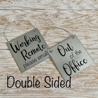 Out Of Office Working From Home Please Email Zoom Open Closed Double Sided Welcome Sign Two We Are S | Etsy (US)