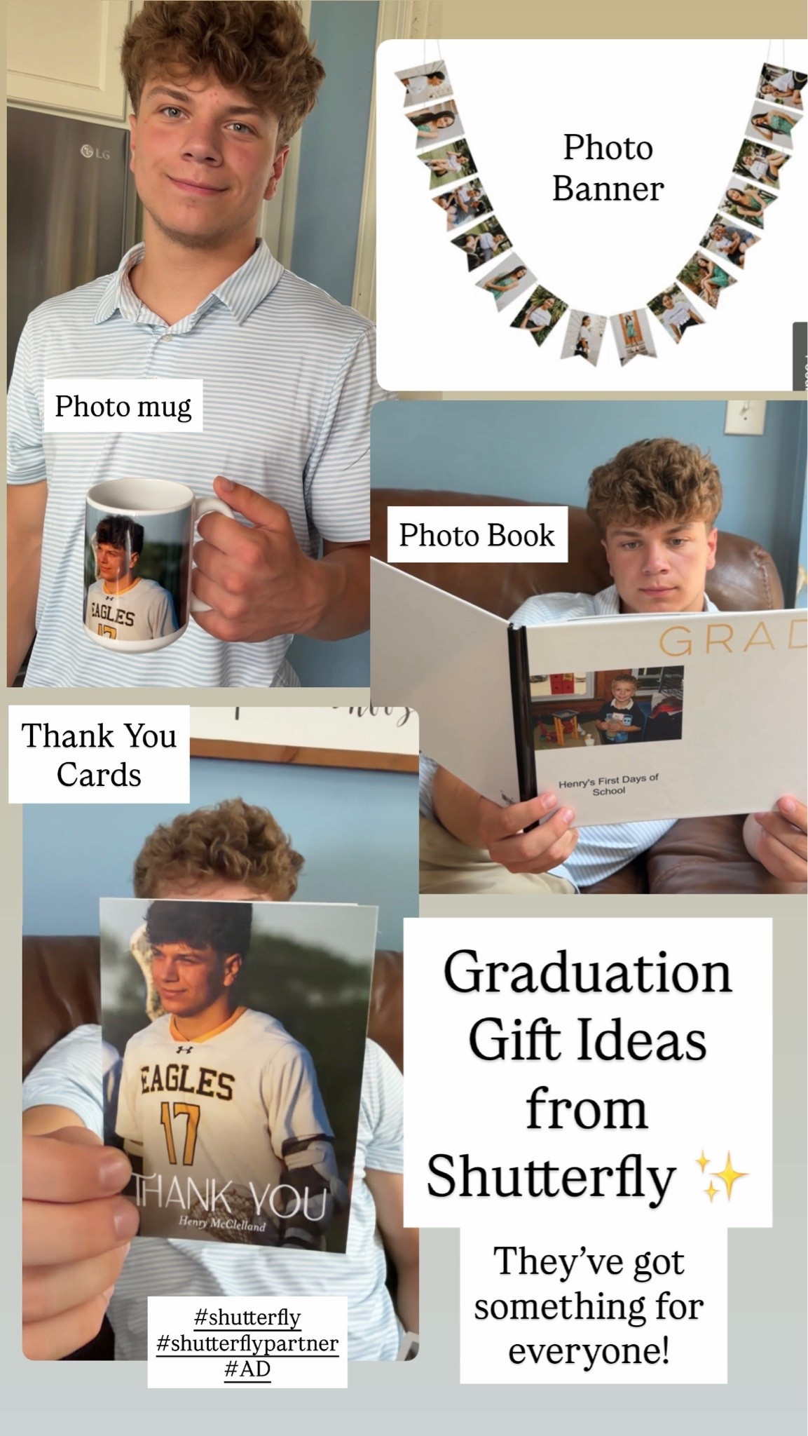 My son Henry just graduated from high school last week! It’s a huge milestone for our family, and I wanted to make sure it was memorable and special for him. I ordered some special items from @shutterfly that I knew would love! I’m telling you, take all the photos every single year of the first day of school! You’ll never know how much those photos will mean to you until you hit senior year of high school! I had some fun with all of the photos throughout the years! If you have a graduate, there’s so many great options for you to gift them!
.
I’m also excited to share that Shutterfly has given me a 40% off code that also gives you free shipping on orders $40+!! Just use the code - AUDREY40
.
#shutterfly
#shutterflypartner
#AD
@Shutterfly

#LTKmomlife
