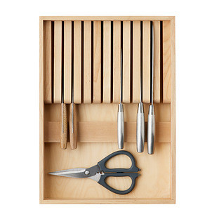 The Container Store® Narrow In-Drawer Knife Organizer Birch | The Container Store