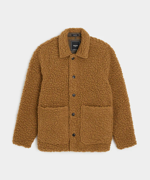 Sherpa Chore Jacket in Leather Brown | Todd Snyder