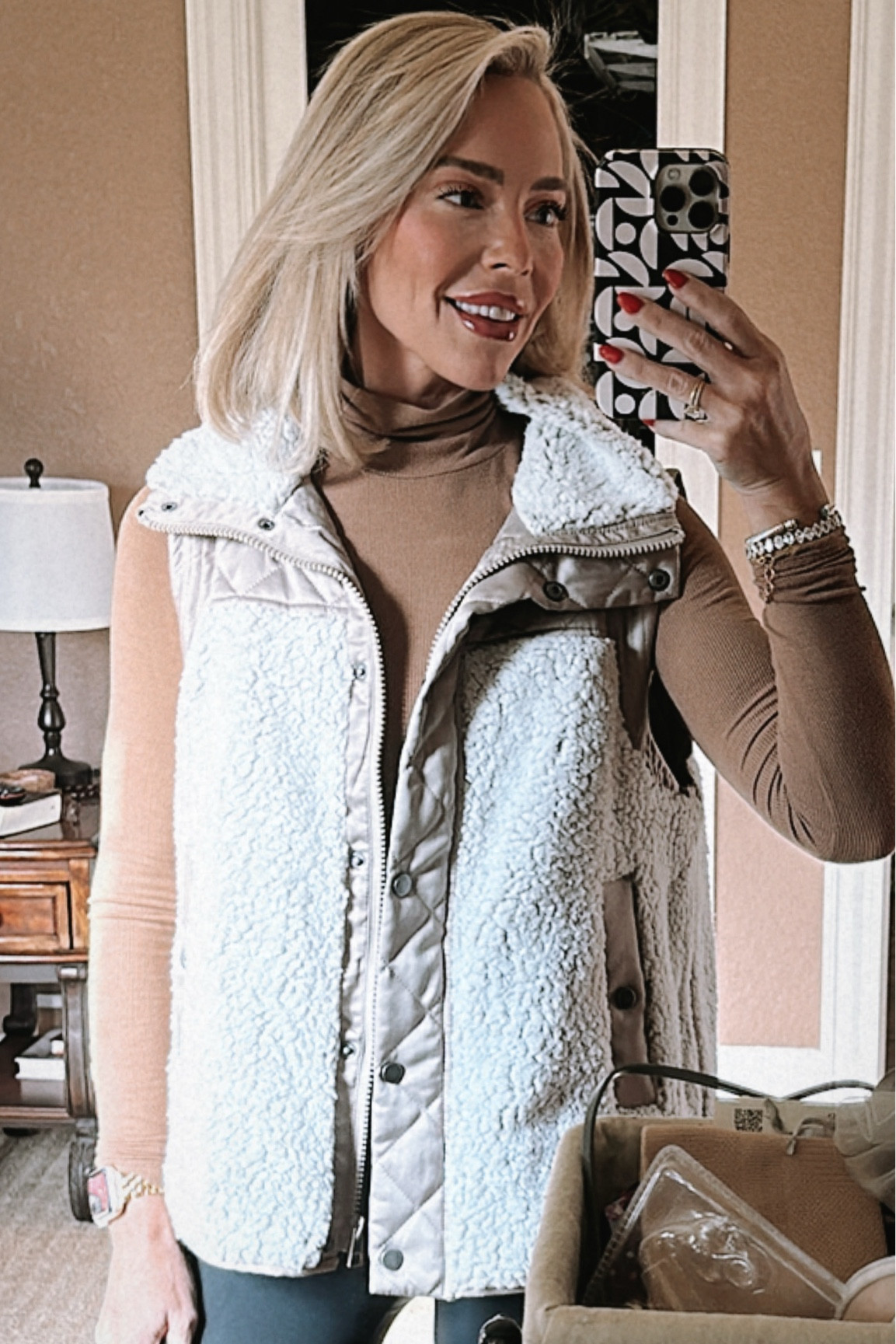 The turtleneck & vest I’ve been living in - the vest is so nice & cozy but light weight enough that it’s not “bulky”. 

Also, these are the turtlenecks I wear 24/7. I have them in every single color in sizes extra small and small and they all fit amazing and they last years and years. They’re super affordable and they’re the best turtlenecks on the market.!

This was my Thanksgiving outfit today, and I couldn’t wait to share it! I actually found this vest when I was traveling in Austin Texas at the airport! 

But I was able to find it online as well as I was getting lots of compliments on it!

Hope you ladies love this outfit. It’s affordable yet super chic and I’ve also linked the new coat. I got in that I’ve been wearing 24/7. 

It’s a little dressy but casual enough for every day wear! I LOVE a little fur especially in the winter months! ❄️

#LTKHoliday #LTKStyleTip #LTKFindsUnder100