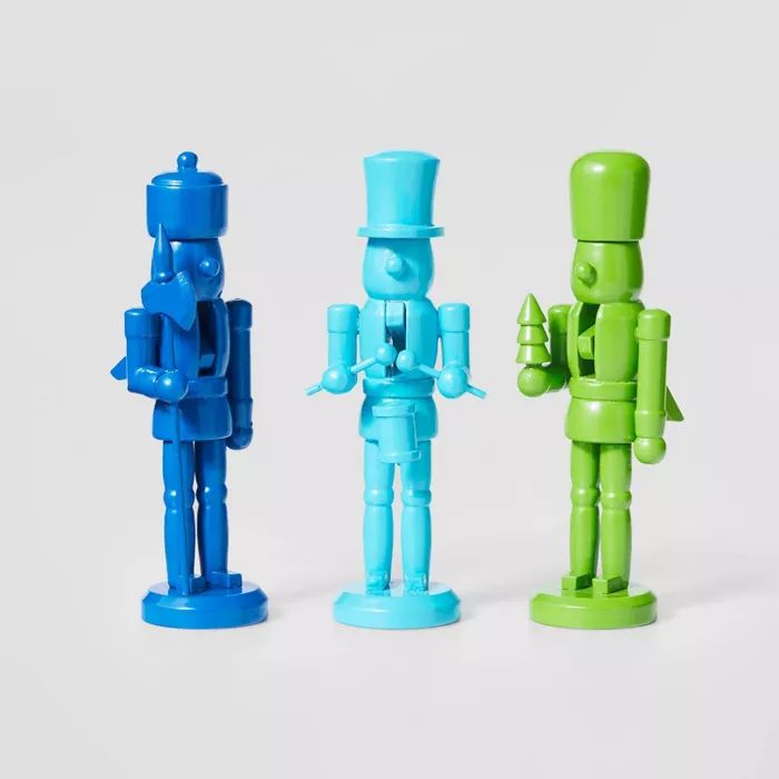 3pk Wood Nutcracker Decorative Figurine Set Cool - Wondershop&#8482; | Target