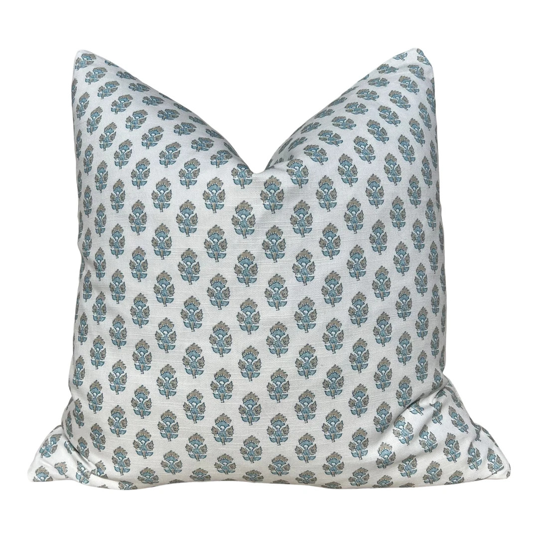 Designer Julian Pillow in Blue and Spa Blue. Accent Aqua Blue Pillow Cover Decorative Pillow Desi... | Etsy (US)