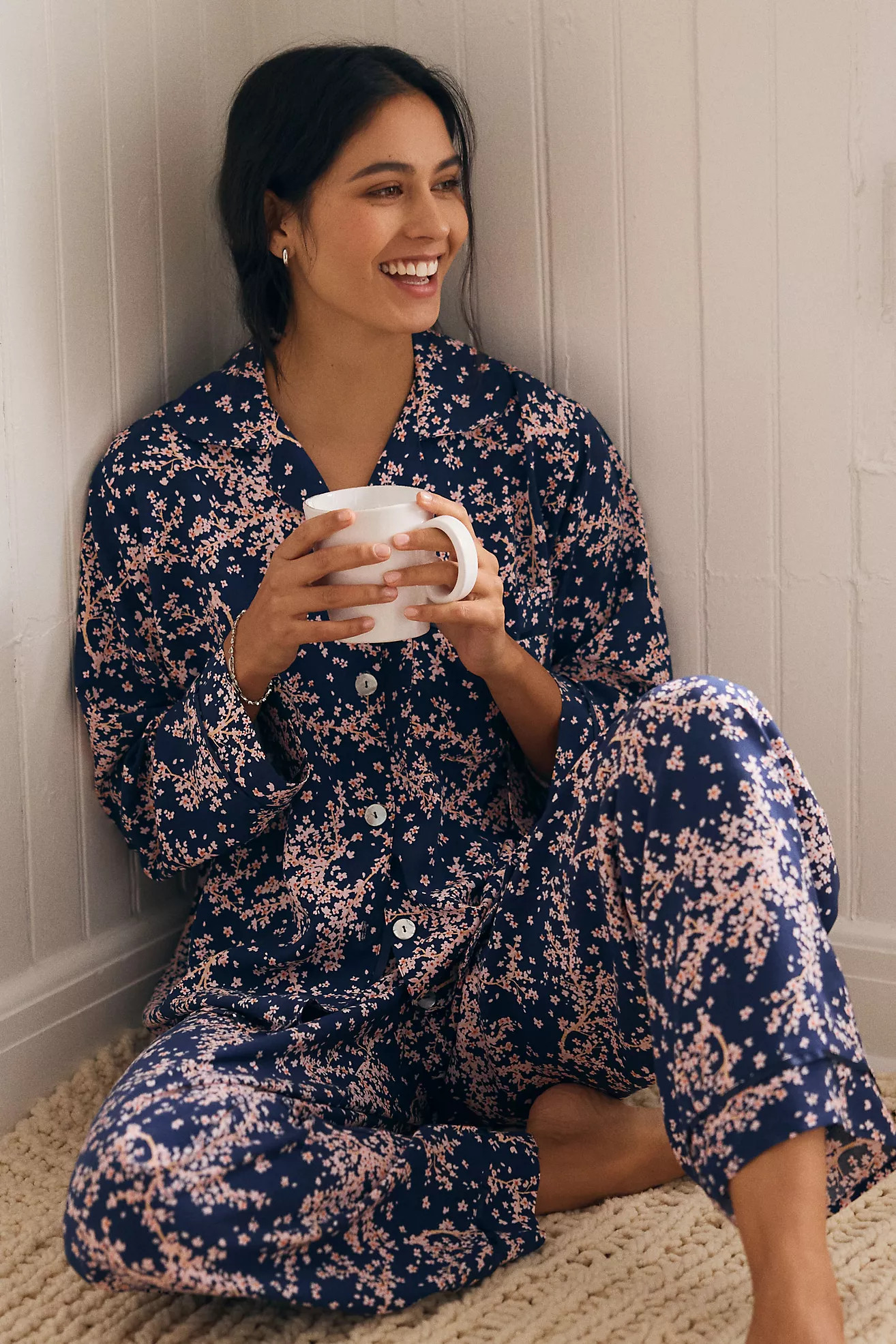 Papinelle Cherry Blossom Pajama Set | Anthropologie (US)