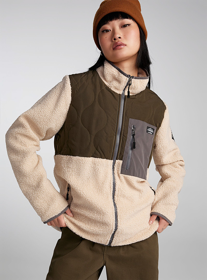 Sherpa fleece and quilted jacket | Simons
