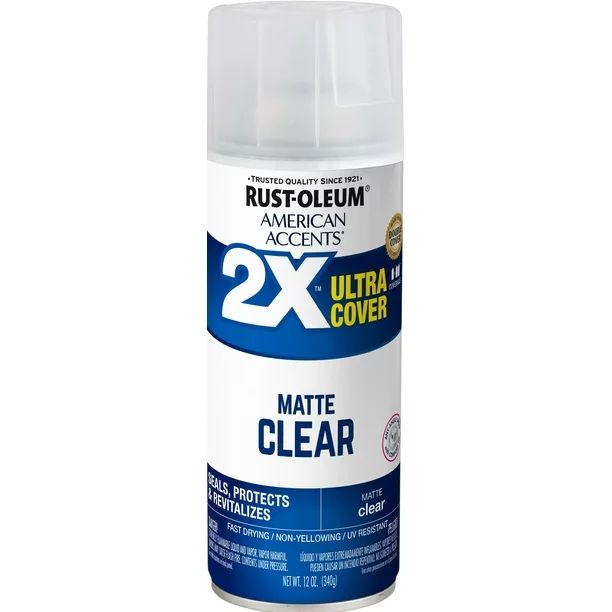Clear, Rust-Oleum American Accents 2X Ultra Cover Matte Spray Paint, 12 oz | Walmart (US)