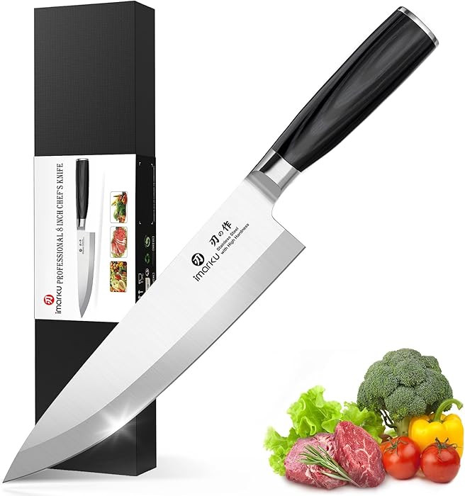 imarku Chef Knife 8-Inch Pro Japanese Kitchen Knife High-Carbon Stainless Steel Paring Knife Ergo... | Amazon (US)